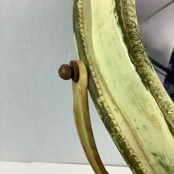 Vintage French Mirror On Stand Makeup Bedroom Decorative Standing, Hard Plastic - Picture 7 of 12